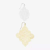 Bijoux Bar Two Tone Filigree Womens 2 Pair Earring Set