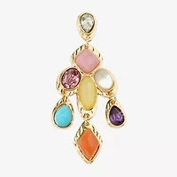 Bijoux Bar Gold Tone Womens Multi Color Drop Earrings