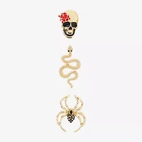 Bijoux Bar Gold Tone Halloween Womens 3 Pair Earring Set