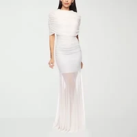 Premier Amour Womens Short Sleeve Evening Gown