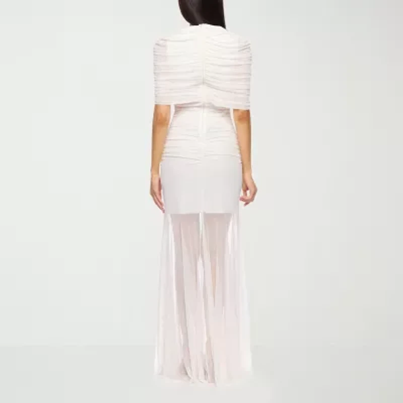 Premier Amour Womens Short Sleeve Evening Gown
