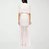 Premier Amour Womens Short Sleeve Evening Gown