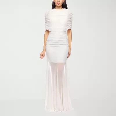 Premier Amour Womens Short Sleeve Evening Gown