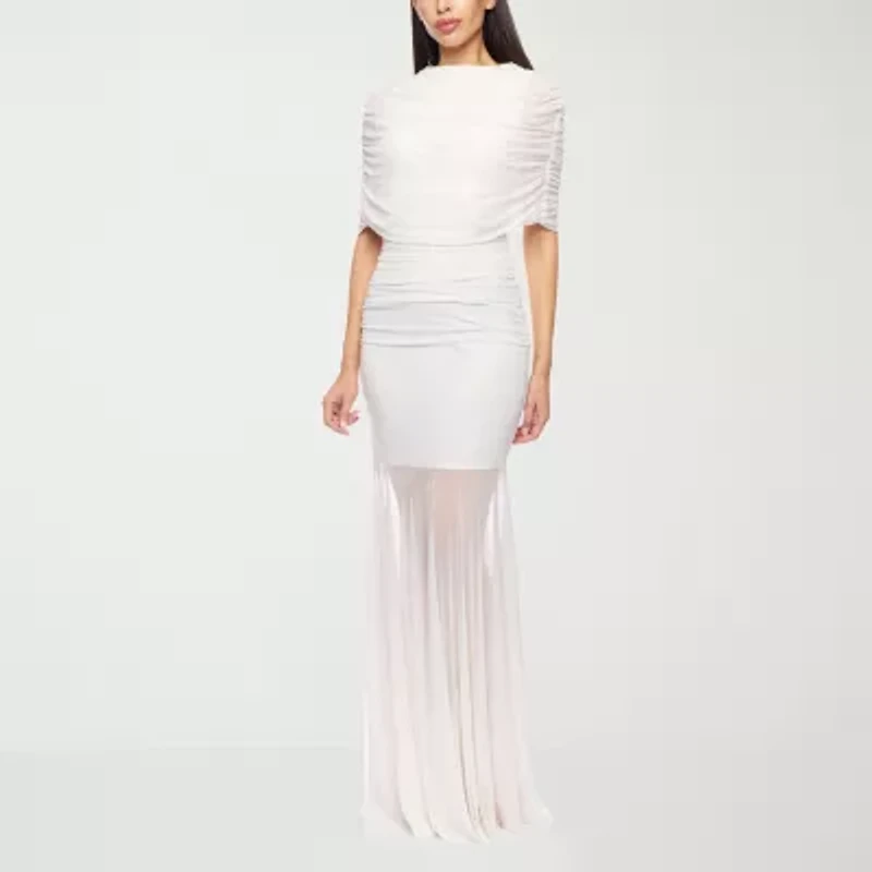 Premier Amour Womens Short Sleeve Evening Gown
