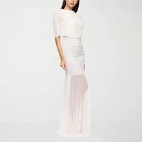 Premier Amour Womens Short Sleeve Evening Gown