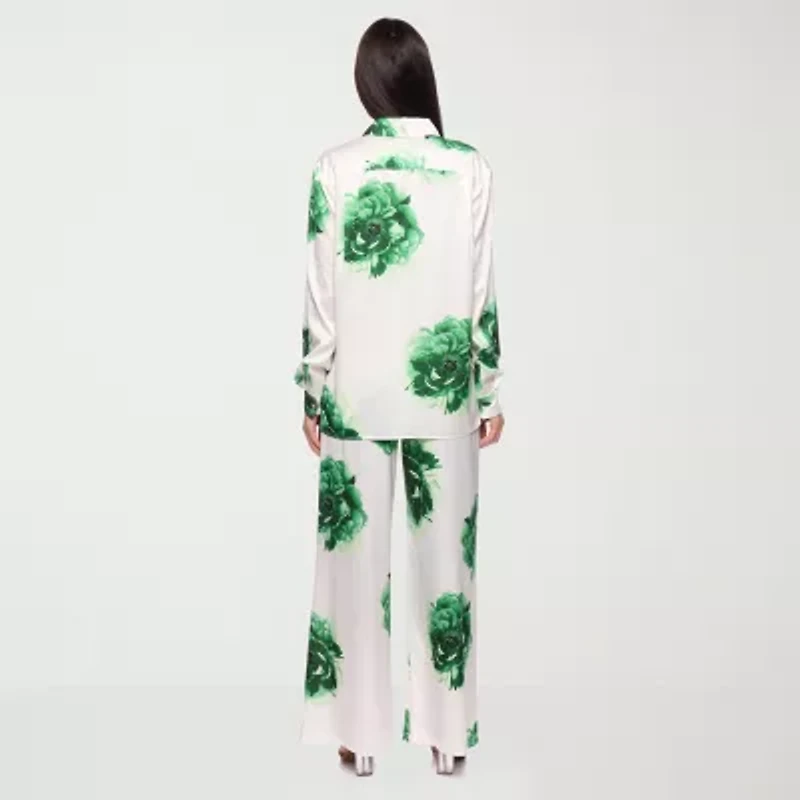 Premier Amour Floral Womens Straight Pull-On Pant