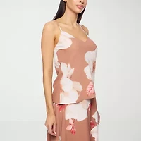 Premier Amour Floral Womens V Neck Sleeveless Camisole