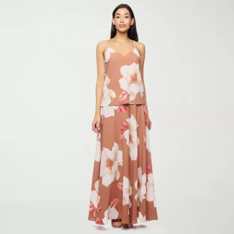 Premier Amour Floral Womens Maxi Skirt