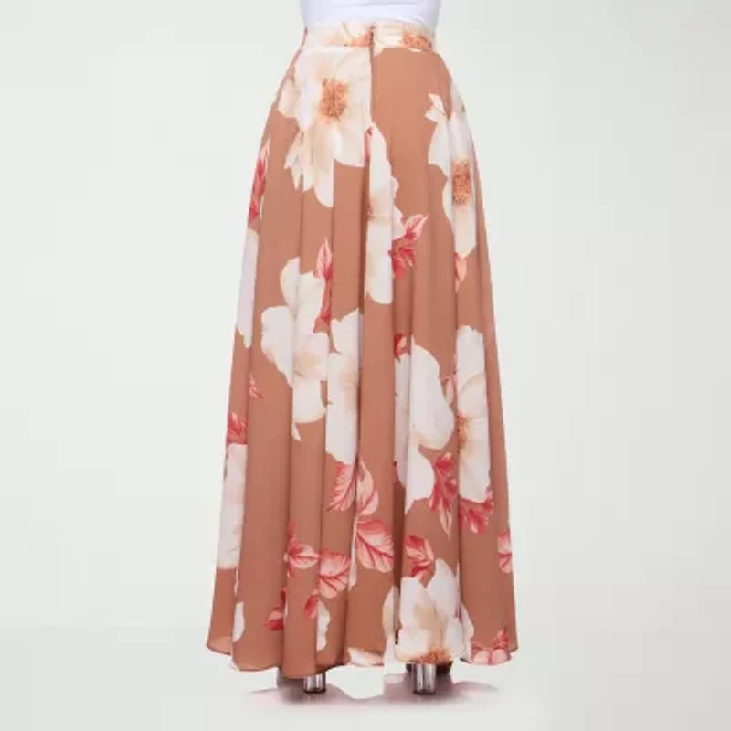 Premier Amour Floral Womens Maxi Skirt