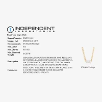 (H-I / Si1-Si2) Womens 1 CT. Lab Grown White Diamond 10K Gold 18 Inch Pendant Necklace