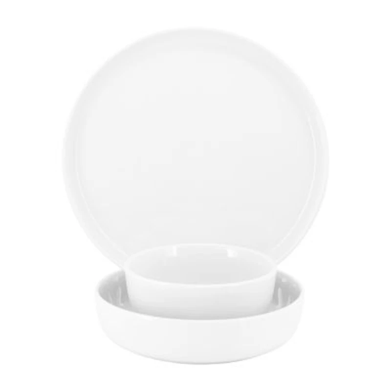 Elama Duncan 18 Piece White 18-pc. Porcelain Dinnerware Set
