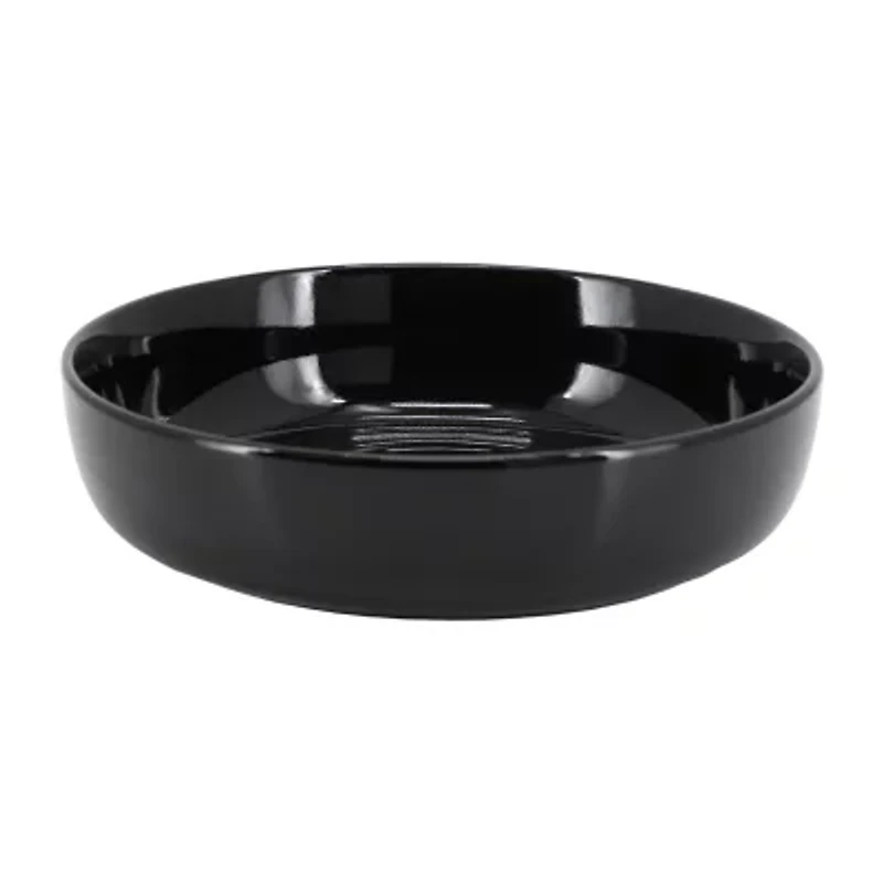Elama Duncan 18 Piece Black 18-pc. Porcelain Dinnerware Set