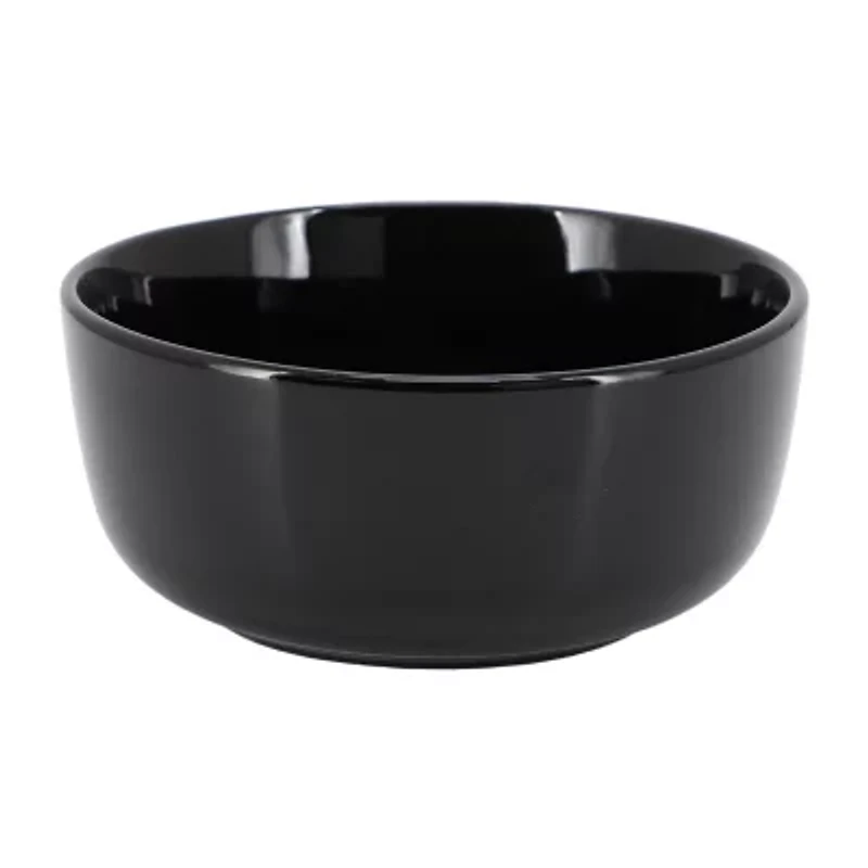 Elama Duncan 18 Piece Black 18-pc. Porcelain Dinnerware Set