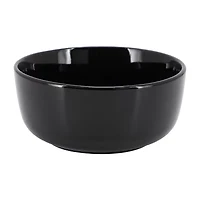 Elama Duncan 18 Piece Black 18-pc. Porcelain Dinnerware Set