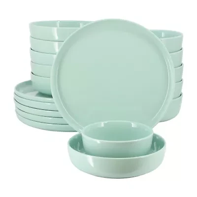 Elama Duncan 18 Piece Mint 18-pc. Porcelain Dinnerware Set