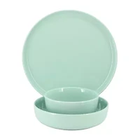 Elama Duncan 18 Piece Mint 18-pc. Porcelain Dinnerware Set