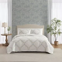 Laura Ashley Floral Embroidery Quilt Set