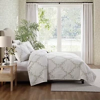 Laura Ashley Floral Embroidery Quilt Set