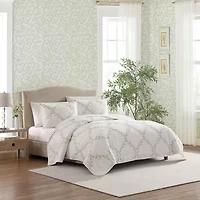 Laura Ashley Floral Embroidery Quilt Set