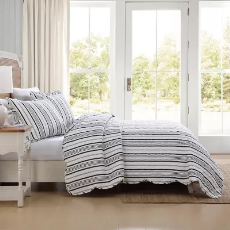 Laura Ashley Stripe Perfection Quilt Set