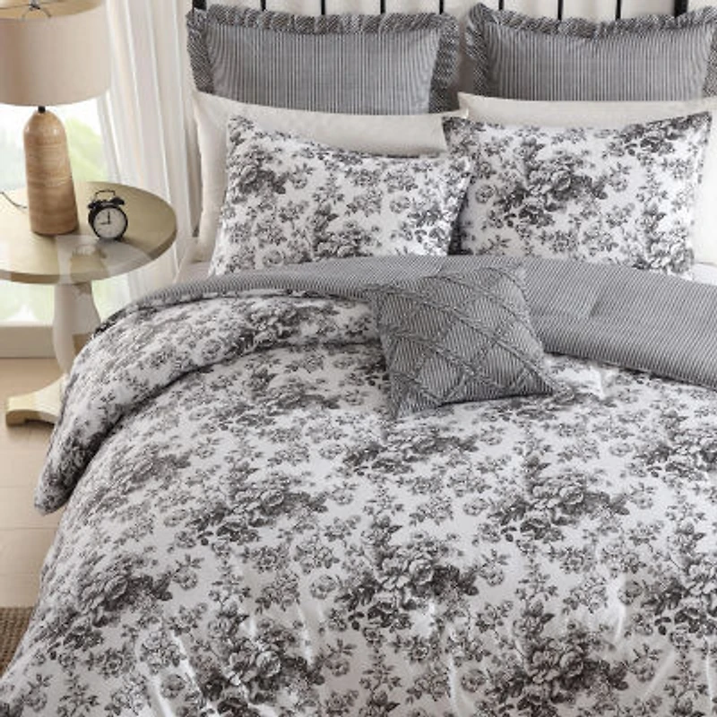 Laura Ashley Toile Delight Midweight Comforter Set