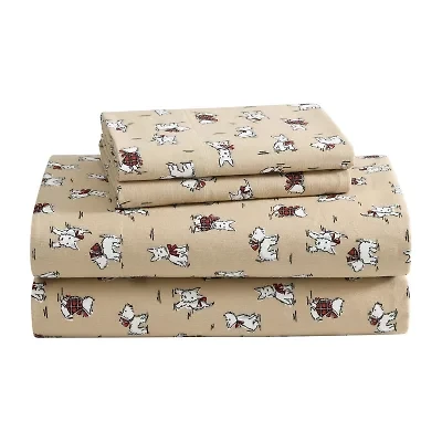 Laura Ashley Holiday Scottie Sheet Set