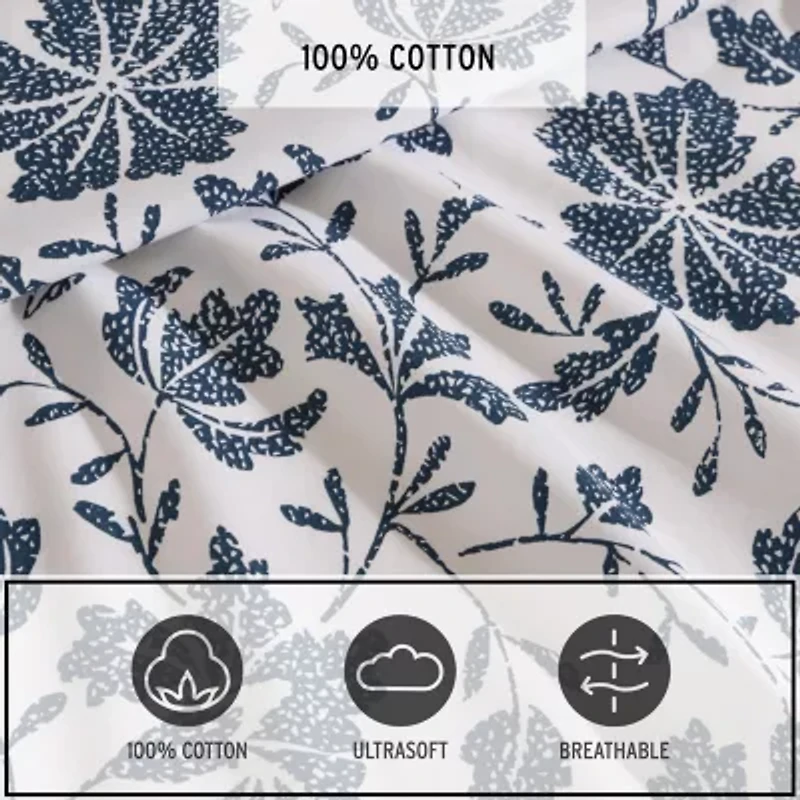 Eddie Bauer Woodblock Floral Sheet Set