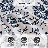 Eddie Bauer Woodblock Floral Sheet Set