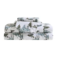 Eddie Bauer Snowy Pine Trees Sheet Set