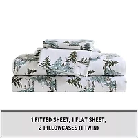 Eddie Bauer Snowy Pine Trees Sheet Set