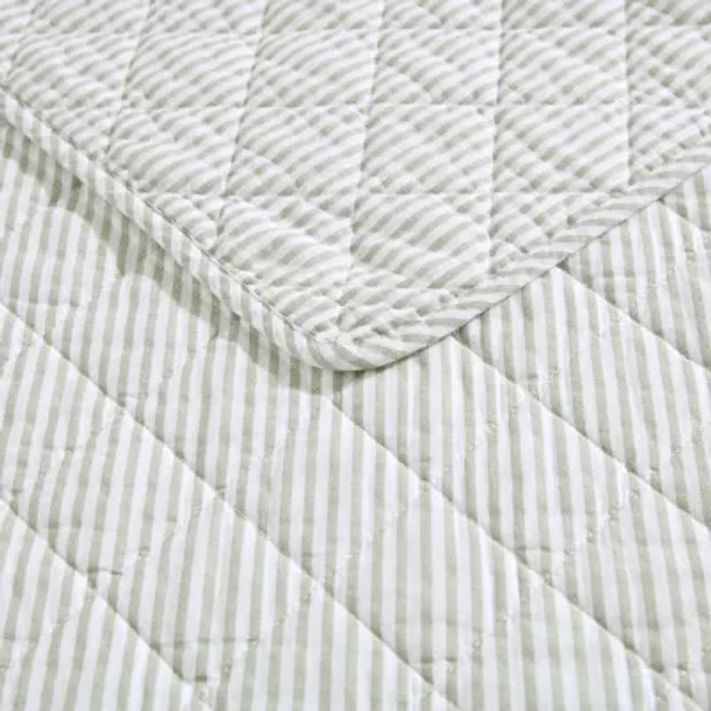 Laura Ashley Oxford Stripe Quilt Set