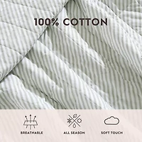 Laura Ashley Oxford Stripe Quilt Set