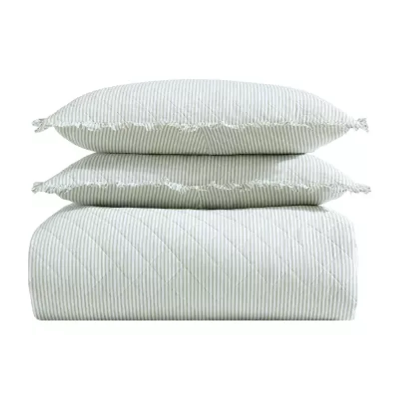 Laura Ashley Oxford Stripe Quilt Set