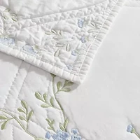 Laura Ashley Floral Embroidery Quilt Set