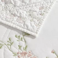 Laura Ashley Floral Embroidery Quilt Set