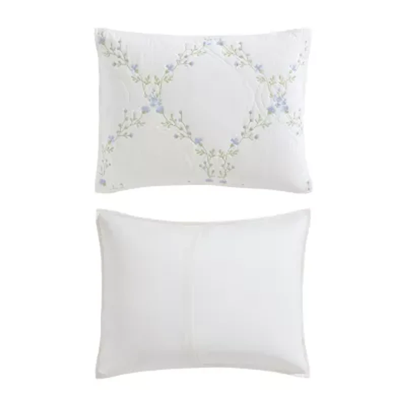 Laura Ashley Floral Embroidery Quilt Set