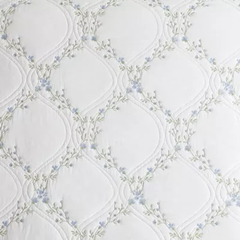 Laura Ashley Floral Embroidery Quilt Set