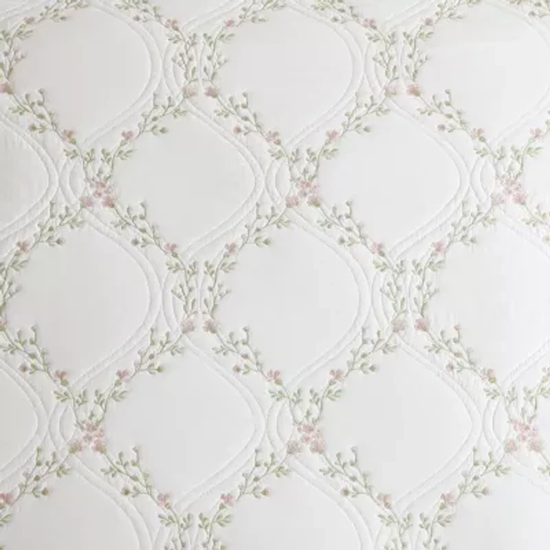 Laura Ashley Floral Embroidery Quilt Set