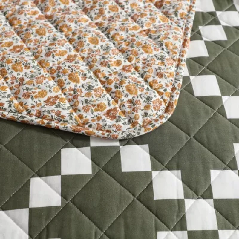 Eddie Bauer Diamond Floral Quilt Set