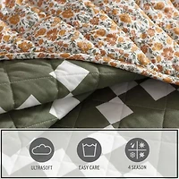 Eddie Bauer Diamond Floral Quilt Set