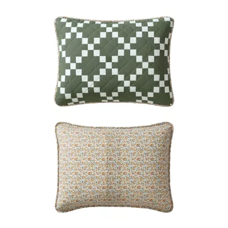 Eddie Bauer Diamond Floral Quilt Set