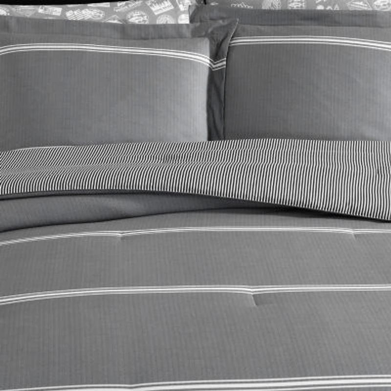 Eddie Bauer Chevron And Stripes Midweight Comforter Set