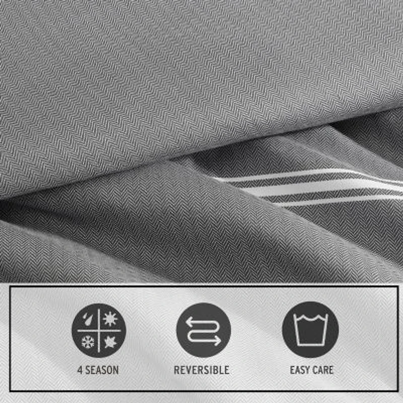 Eddie Bauer Chevron And Stripes Midweight Comforter Set