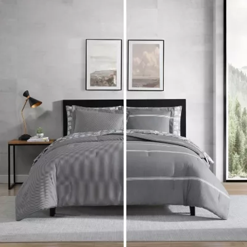 Eddie Bauer Chevron And Stripes Midweight Comforter Set