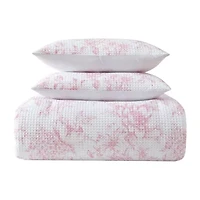 Laura Ashley Delphine Poly Waffle Midweight Comforter Set