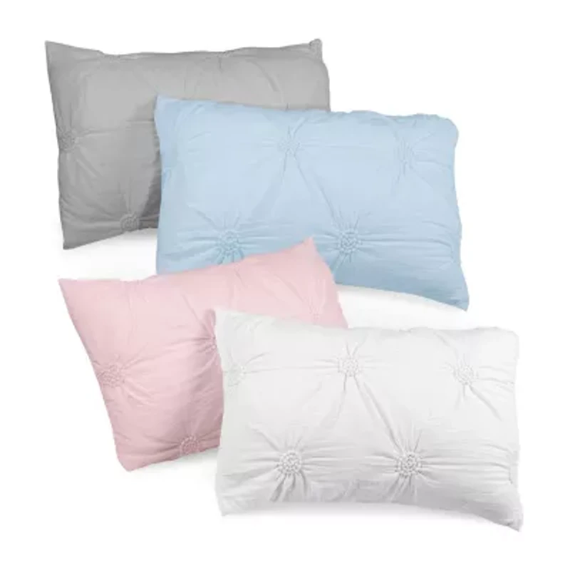 Swift Home Luxurious Ruched 3d Floral Pintuck Sham And Midweight Down Alternative Comforter Set