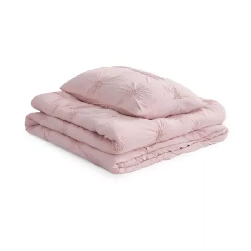 Swift Home Luxurious Ruched 3d Floral Pintuck Sham And Midweight Down Alternative Comforter Set