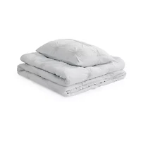 Swift Home Luxurious Ruched 3d Floral Pintuck Sham And Midweight Down Alternative Comforter Set