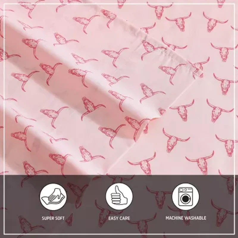 Wrangler Steer Skulls Sheet Set