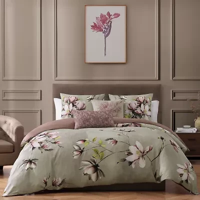 Bebejan Purple Lilies 5-pc. Midweight Reversible Comforter Set